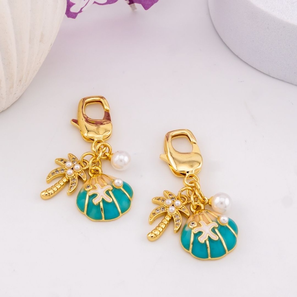 Llavero de verano con zirconias baño 18k