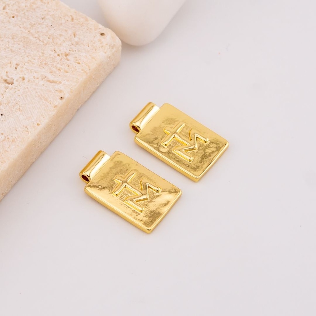  Dije tipo medalla baño 18k