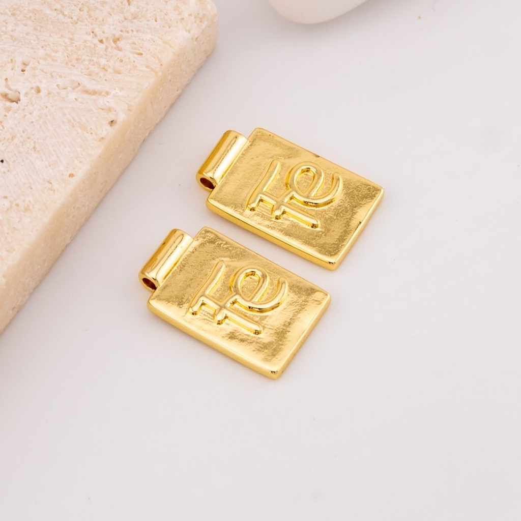  Dije tipo medalla baño 18k