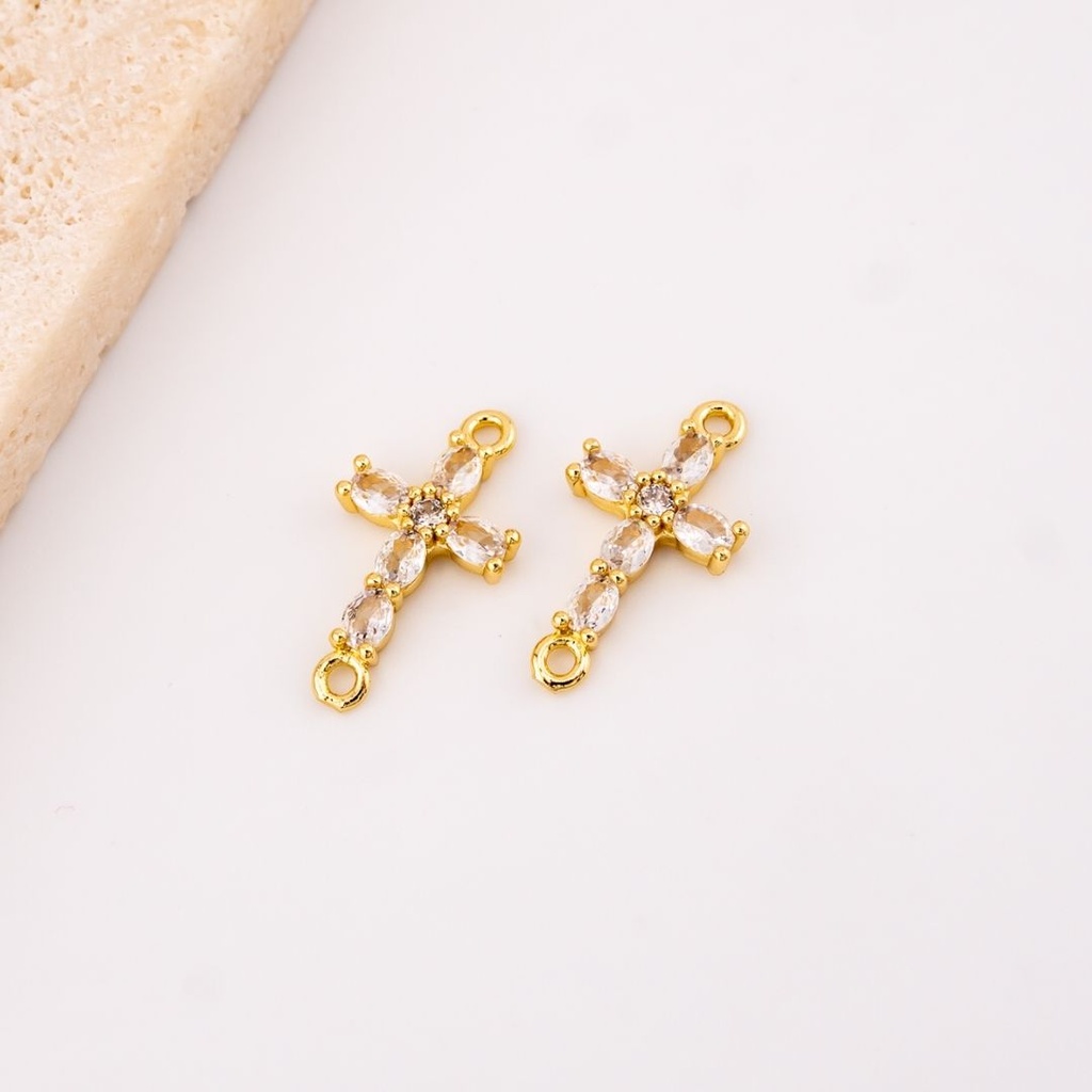 Enlace cruz con micropave y baño 18k