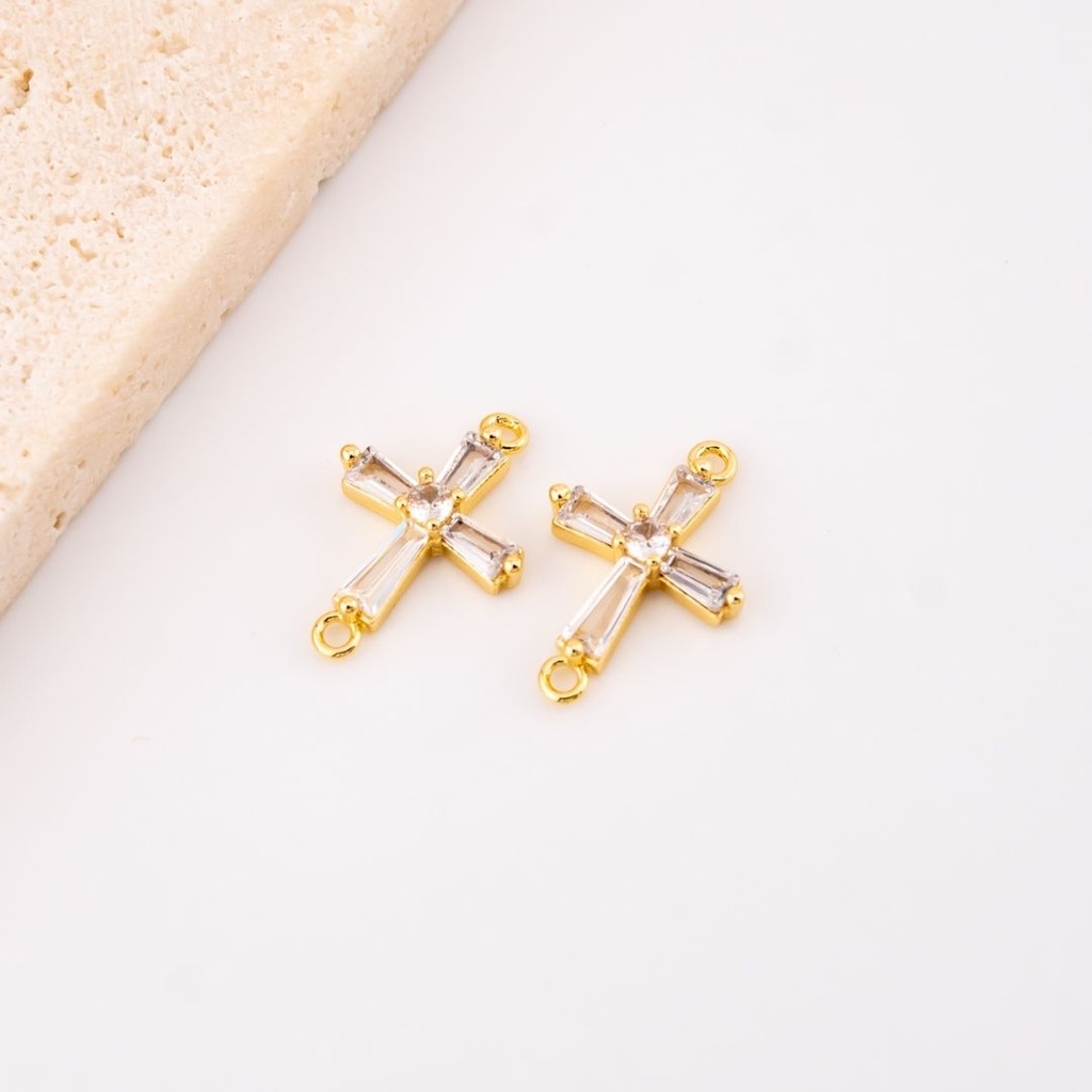 Enlace cruz con micropave y baño 18k