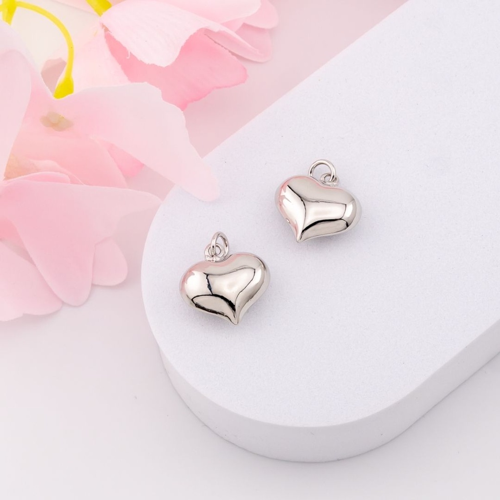 Dije de corazon solido mini baño 18k