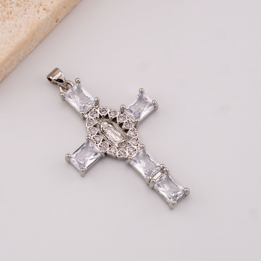 Dije micropave cruz  baño 18k