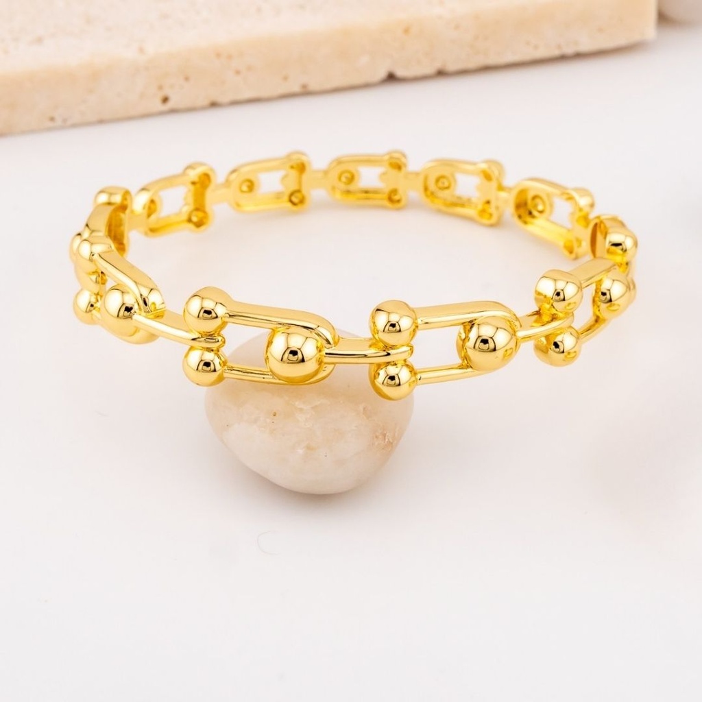Brazalete eslabones baño 18k