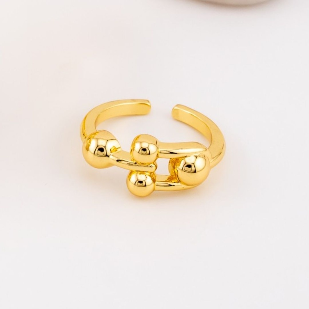 Anillo eslabones baño 18k
