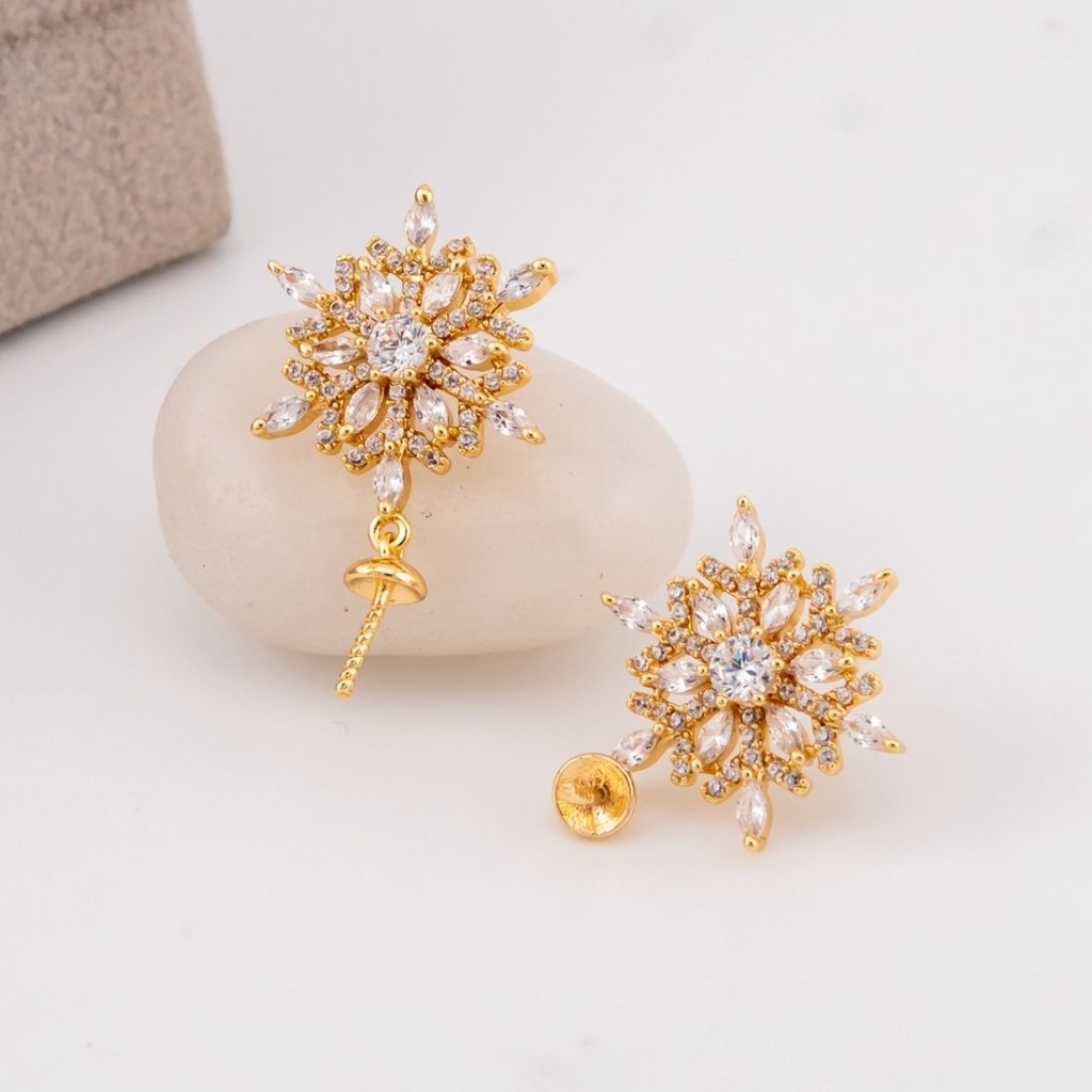 Patente goldfilled con pin para montar piedras y baño 18k