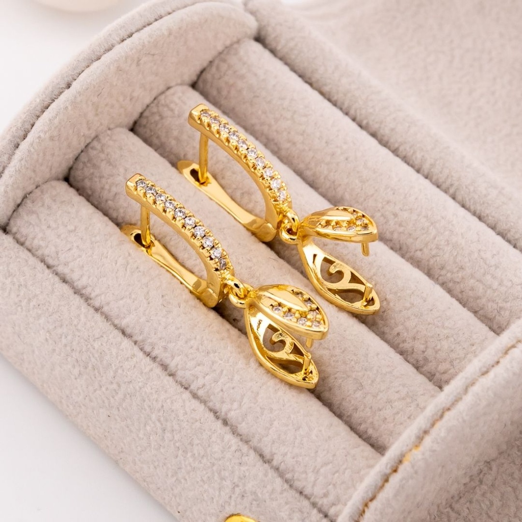Patente goldfilled con pin para montar piedras y baño 18k