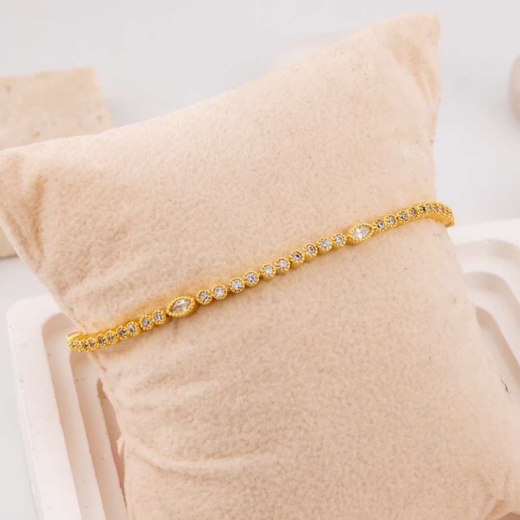 Pulsera fina calidad premiun con zirconias baño 18k