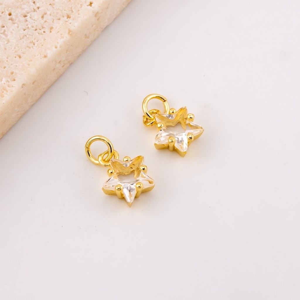 Dije mini estrella micropave y baño 18k