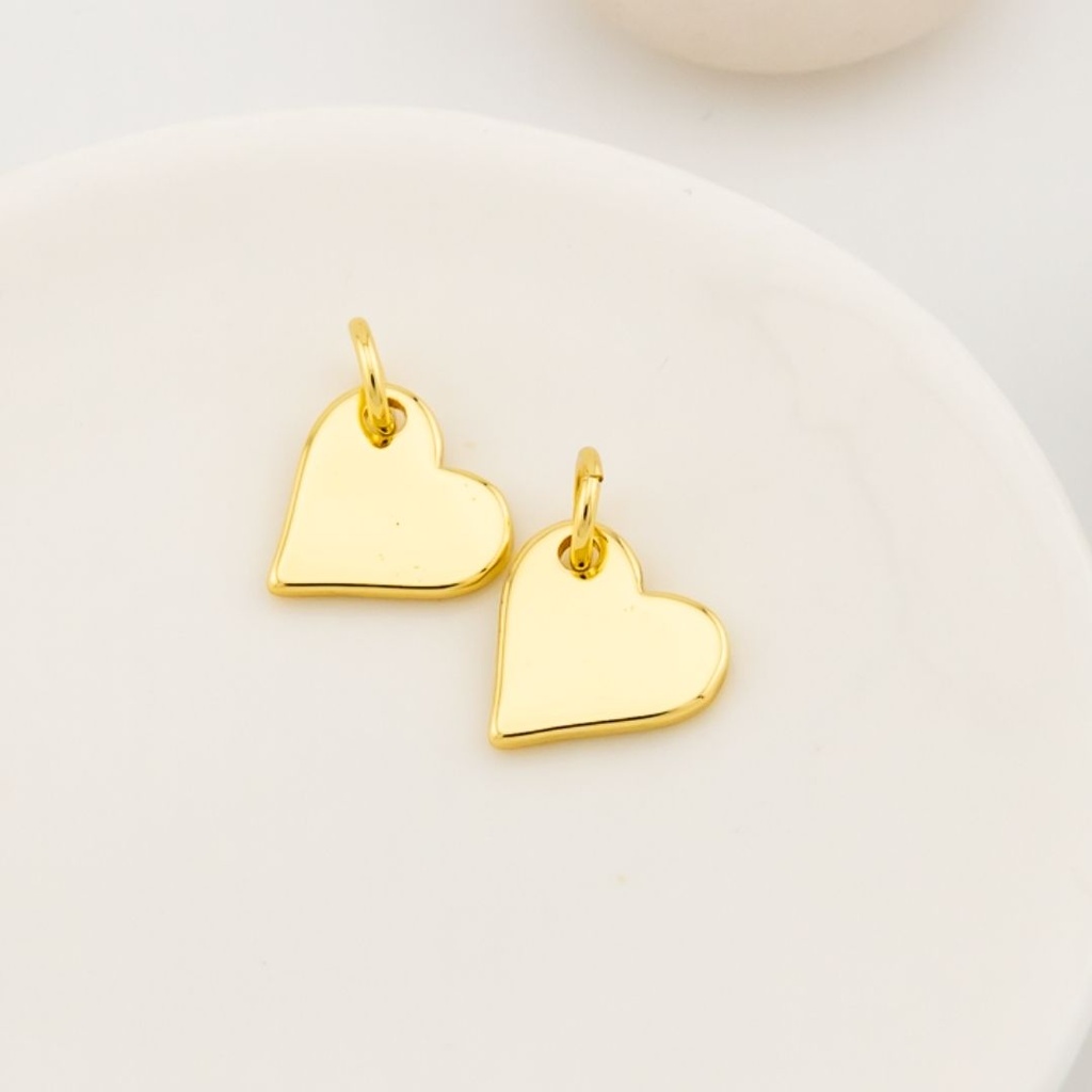 Dije corazon 10mm baño 18k