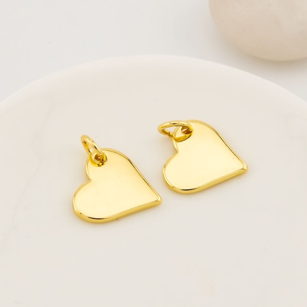 Dije corazon 12 mm baño 18k