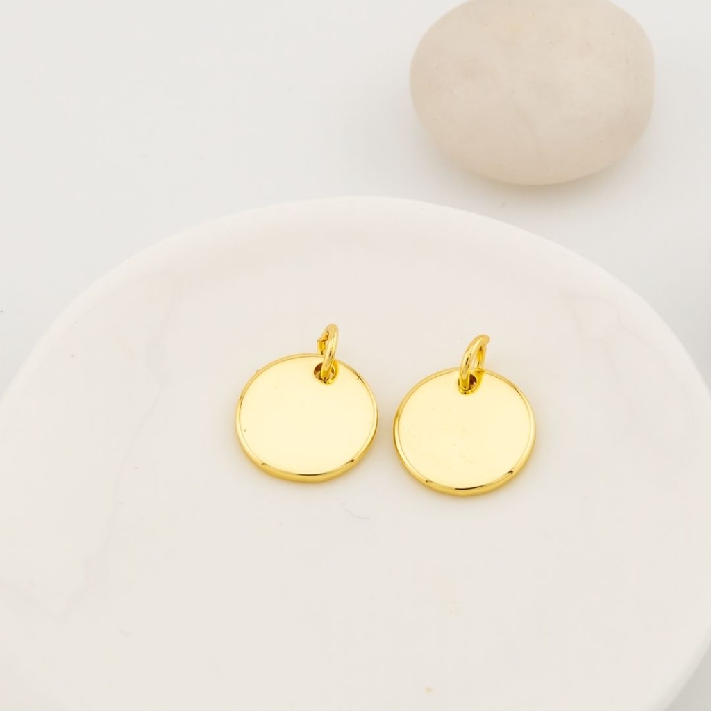 Dije redondo 12 mm baño 18k