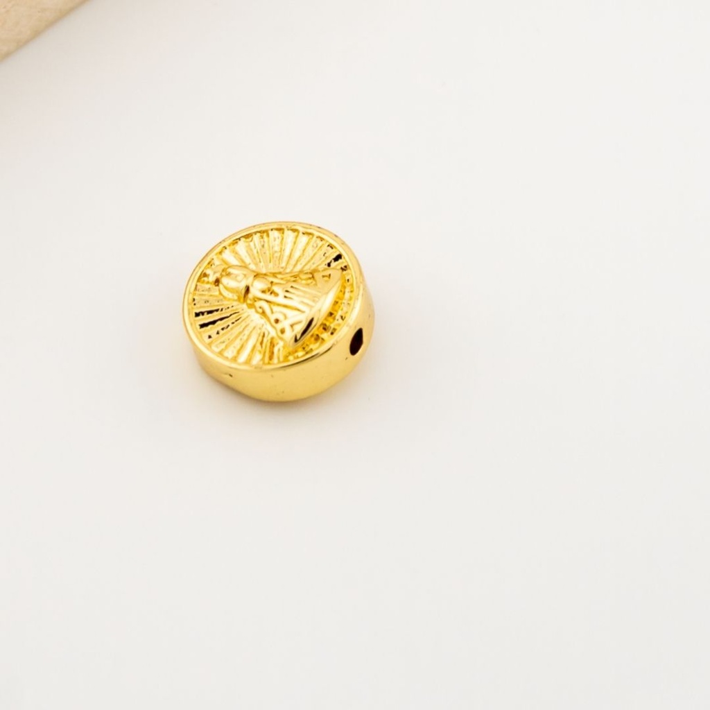 Separador redondo religioso Virgen de Suyapa baño 18k   10 mm