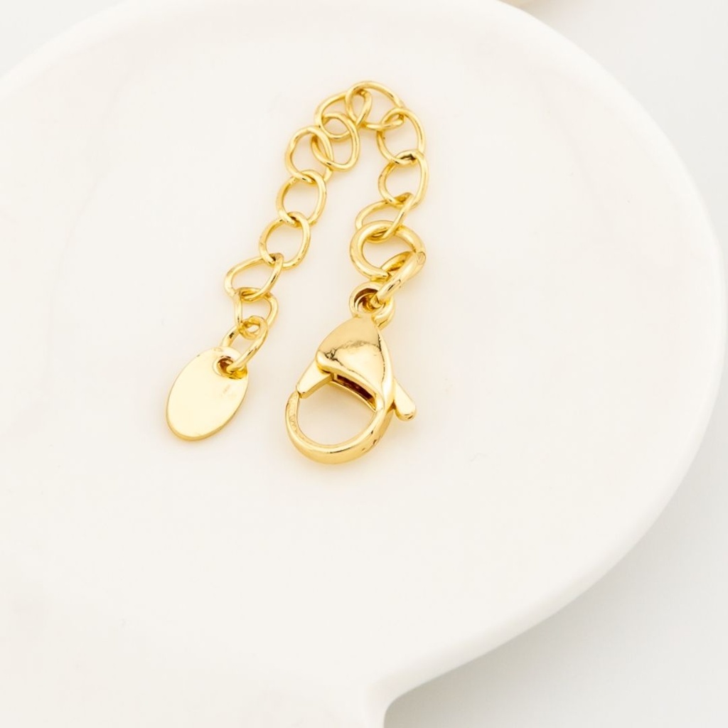 Extensor de cadena con broche de 15 mm baño 18k 