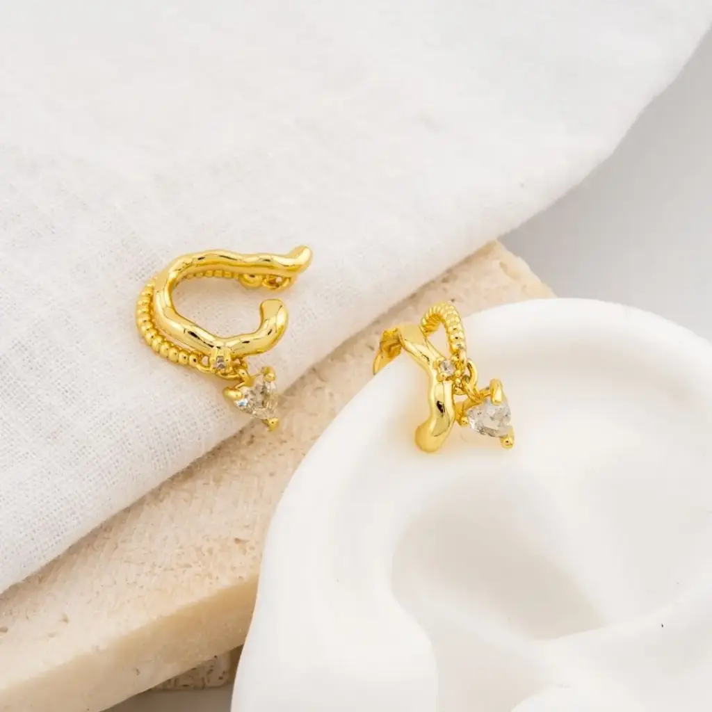 Aretes earcuff baño 18k