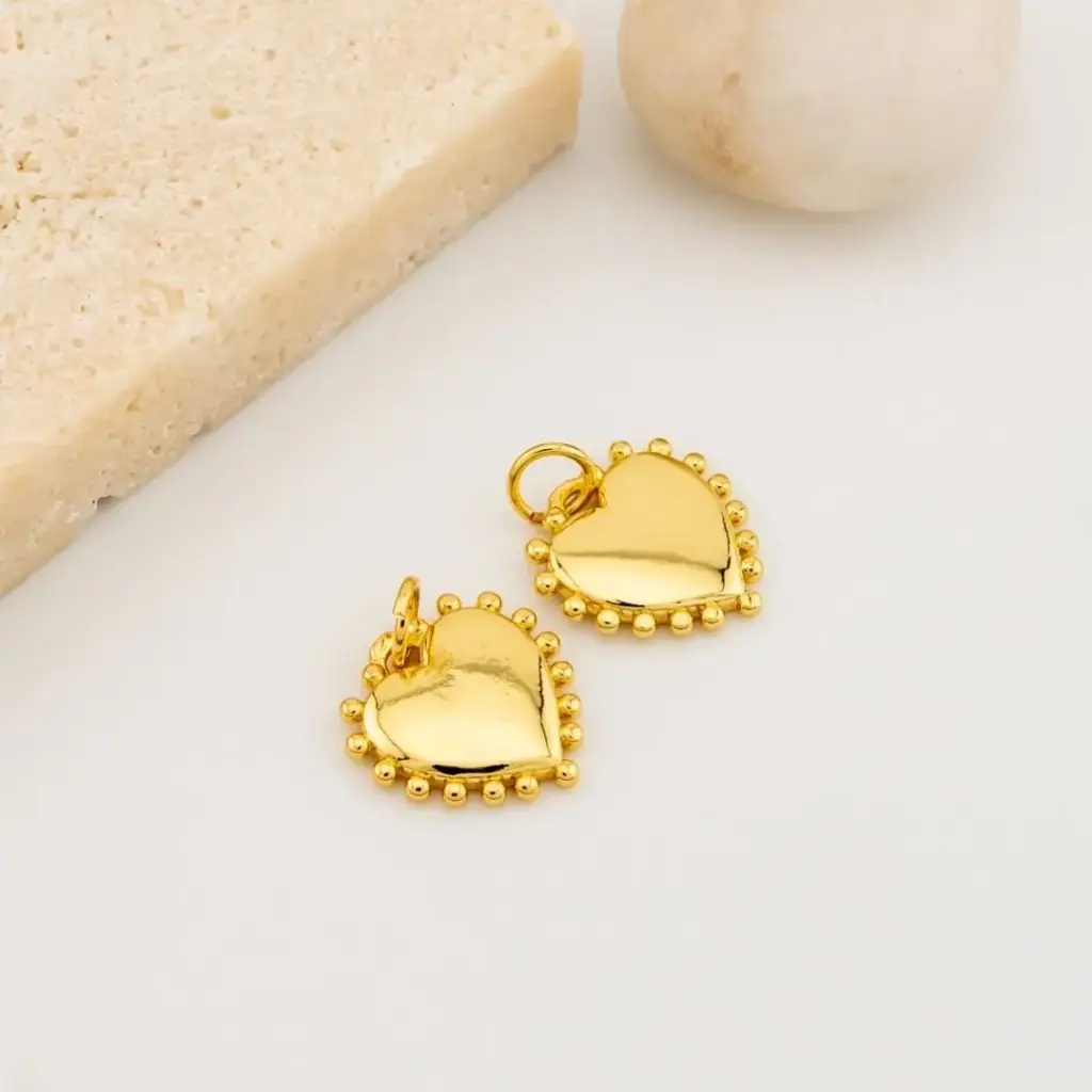 Dije corazon con baño 18k