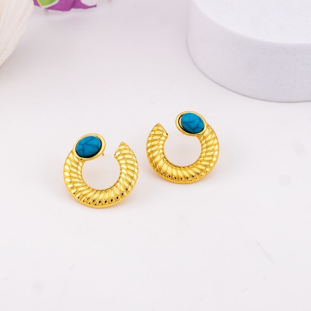 Aretes media luna acero inoxidable