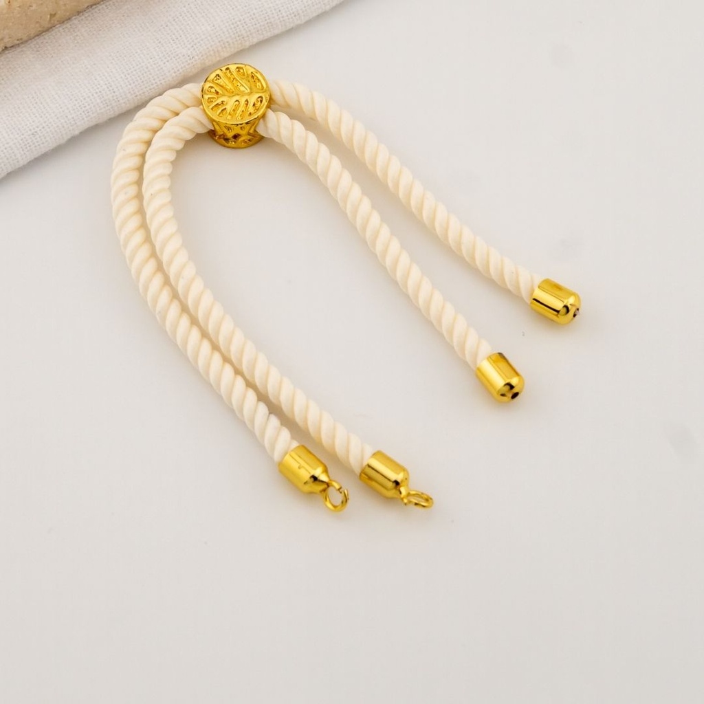 Pulsera ajustable de hilo y baño 18k