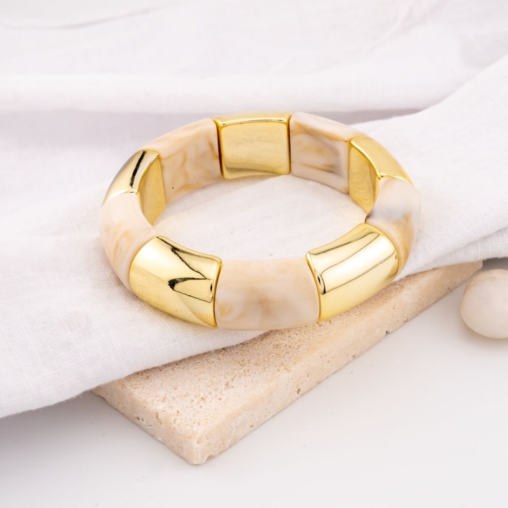 Pulsera elastica en tendencia baño 18k