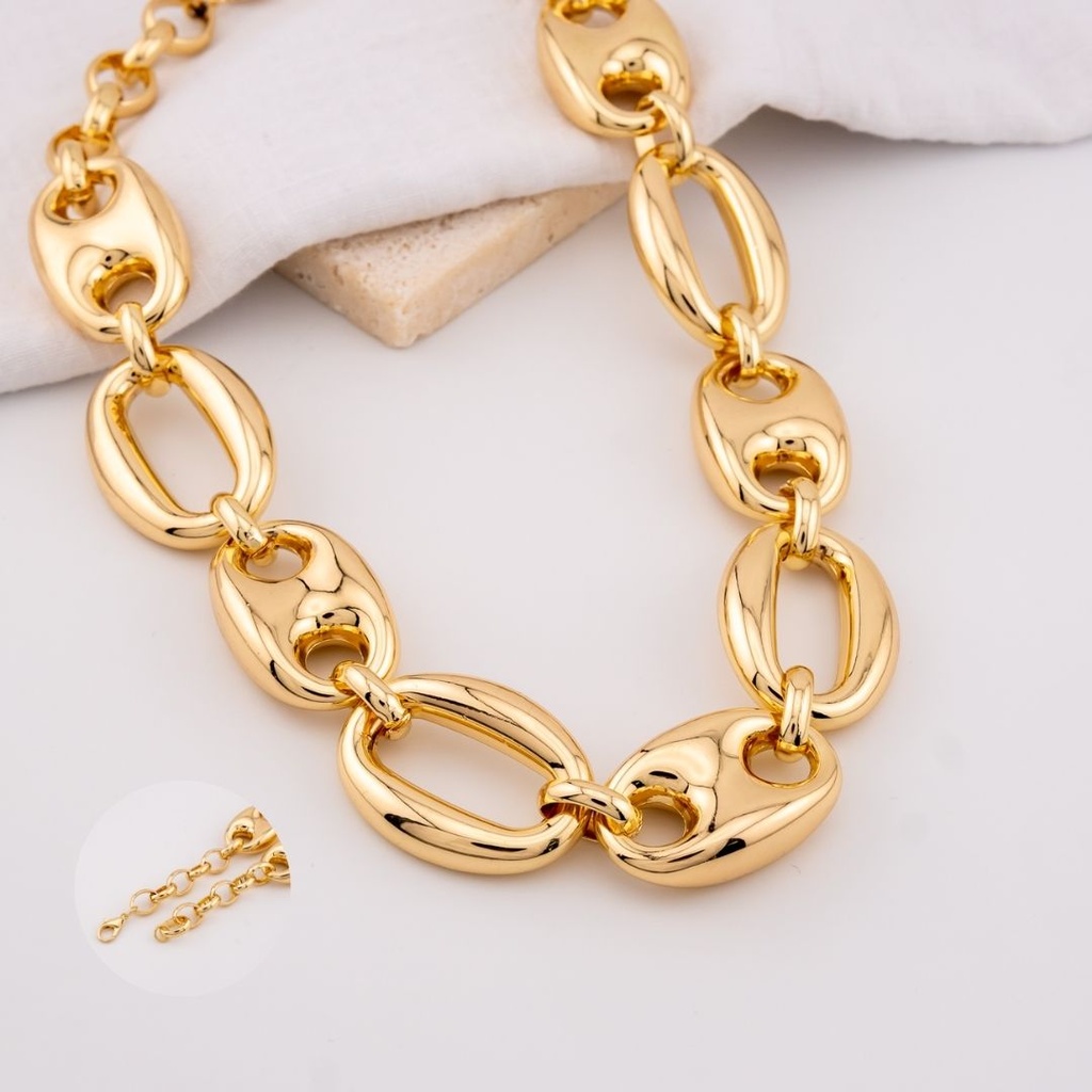 Collar chunky eslabones baño 18k