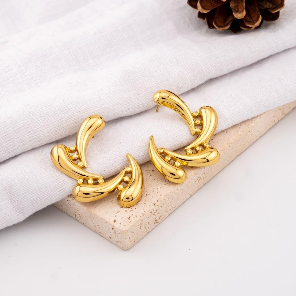 Aretes stud gotas en acero inoxidable