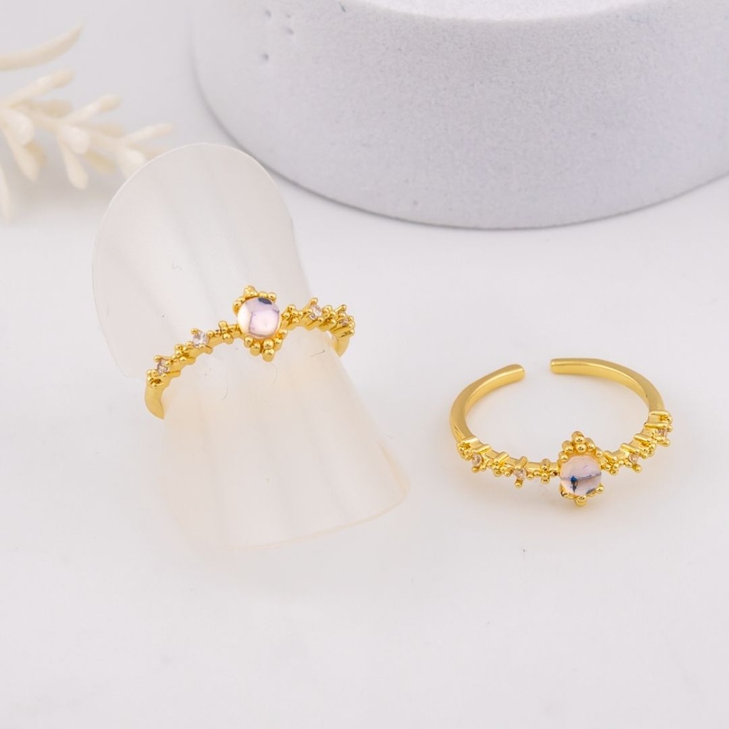 Anillo ajustable con zirconias baño 18k