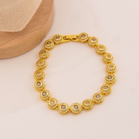Pulsera con zirconias baño 18k