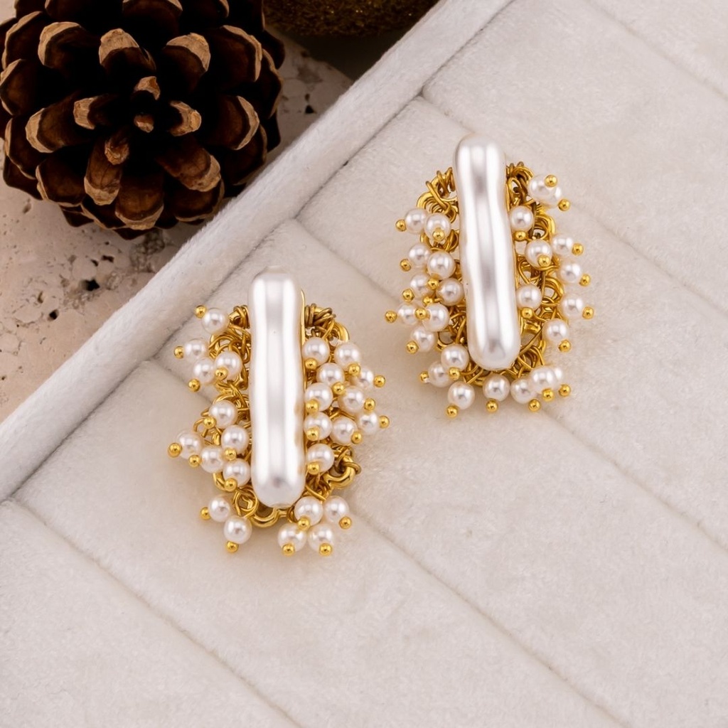 Aretes de perlas baño 18k