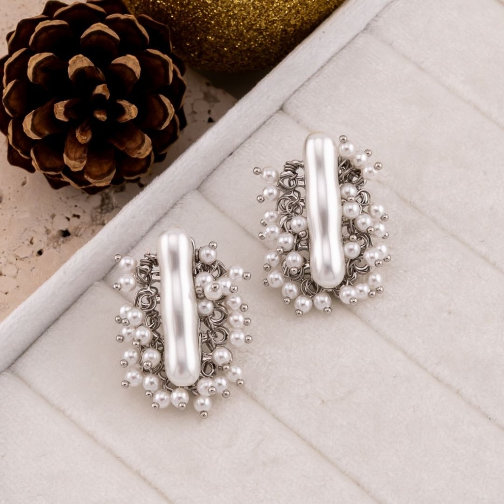 Aretes de perlas baño 18k