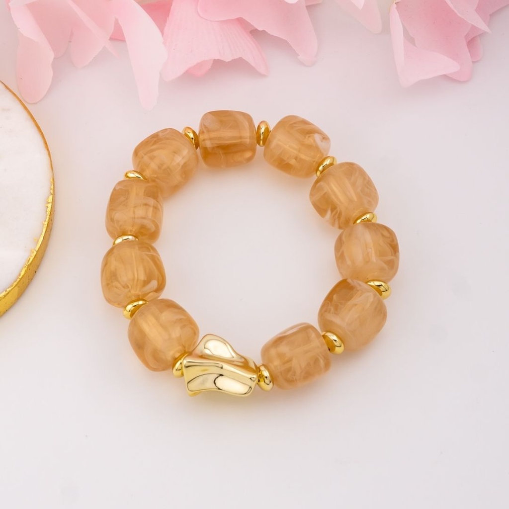 Pulsera elastica CHUNKY acrilico baño 18k