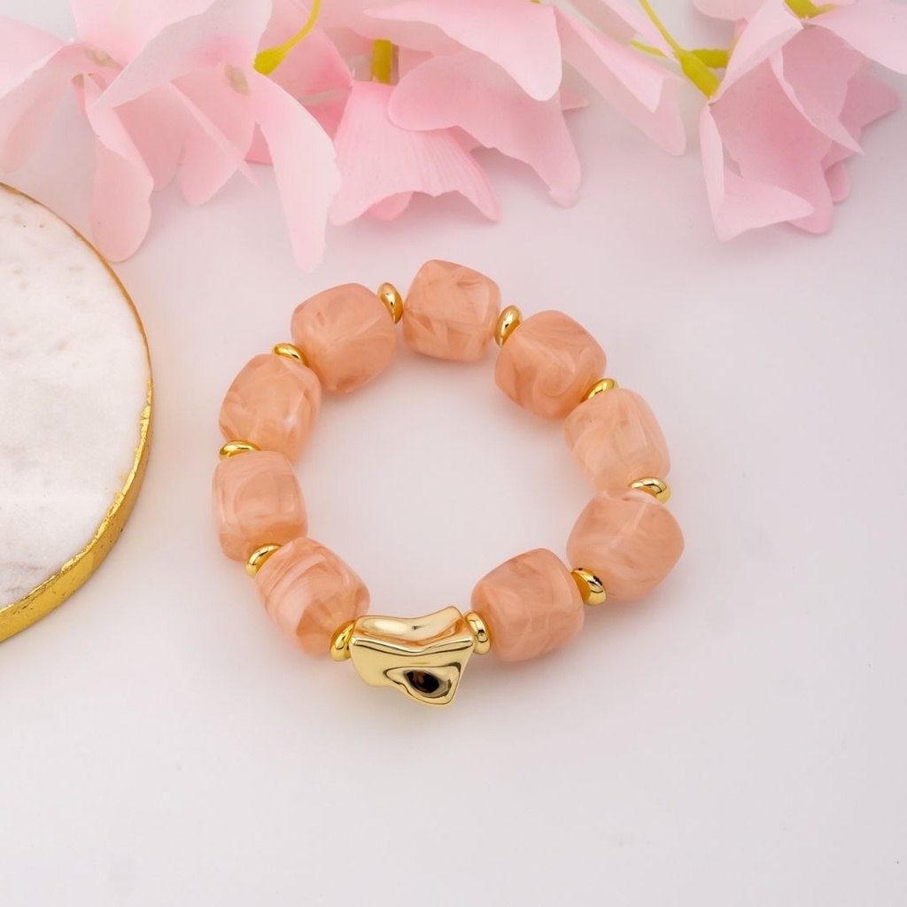 Pulsera elastica CHUNKY acrilico baño 18k