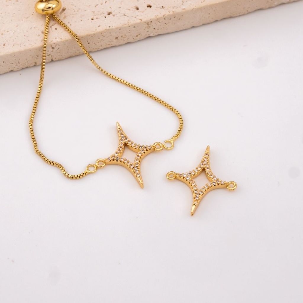 Enlace destello dorado baño 18k