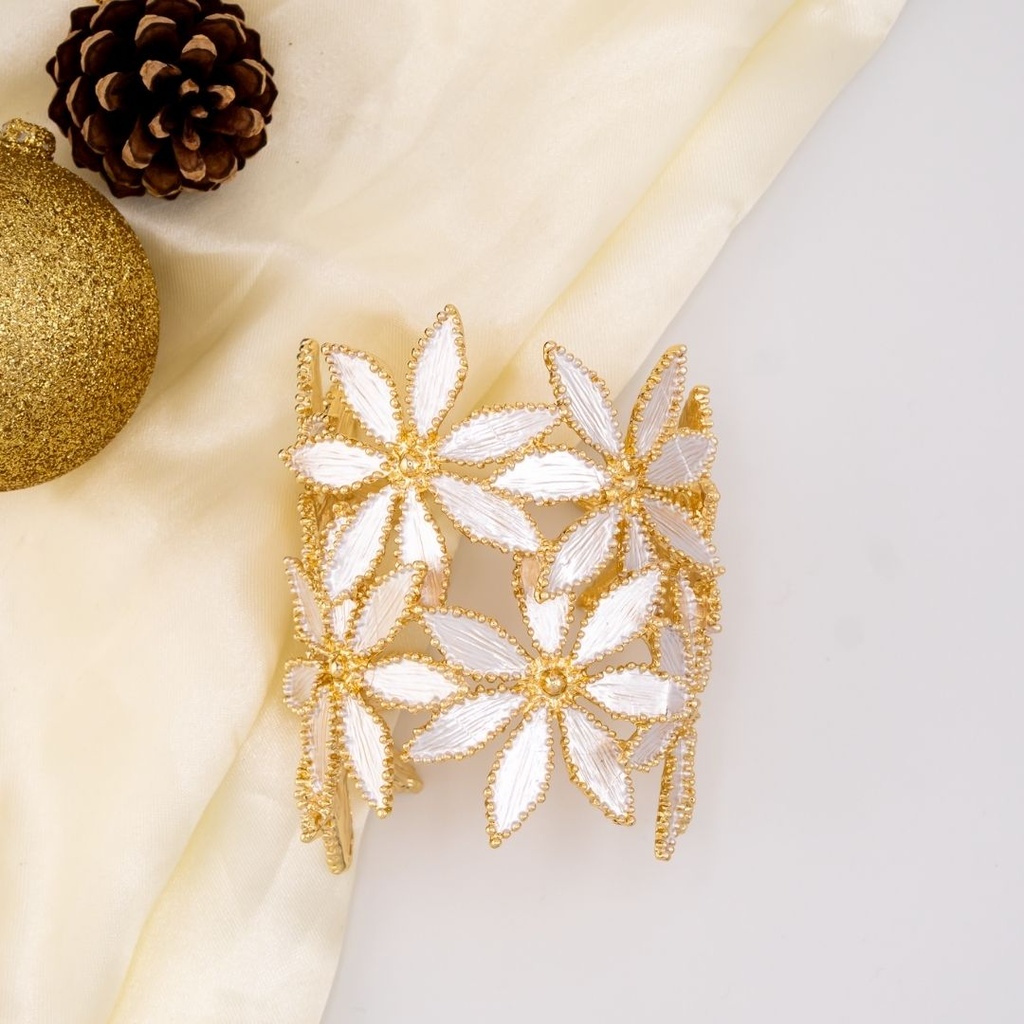 Brazalete de flores baño 18k