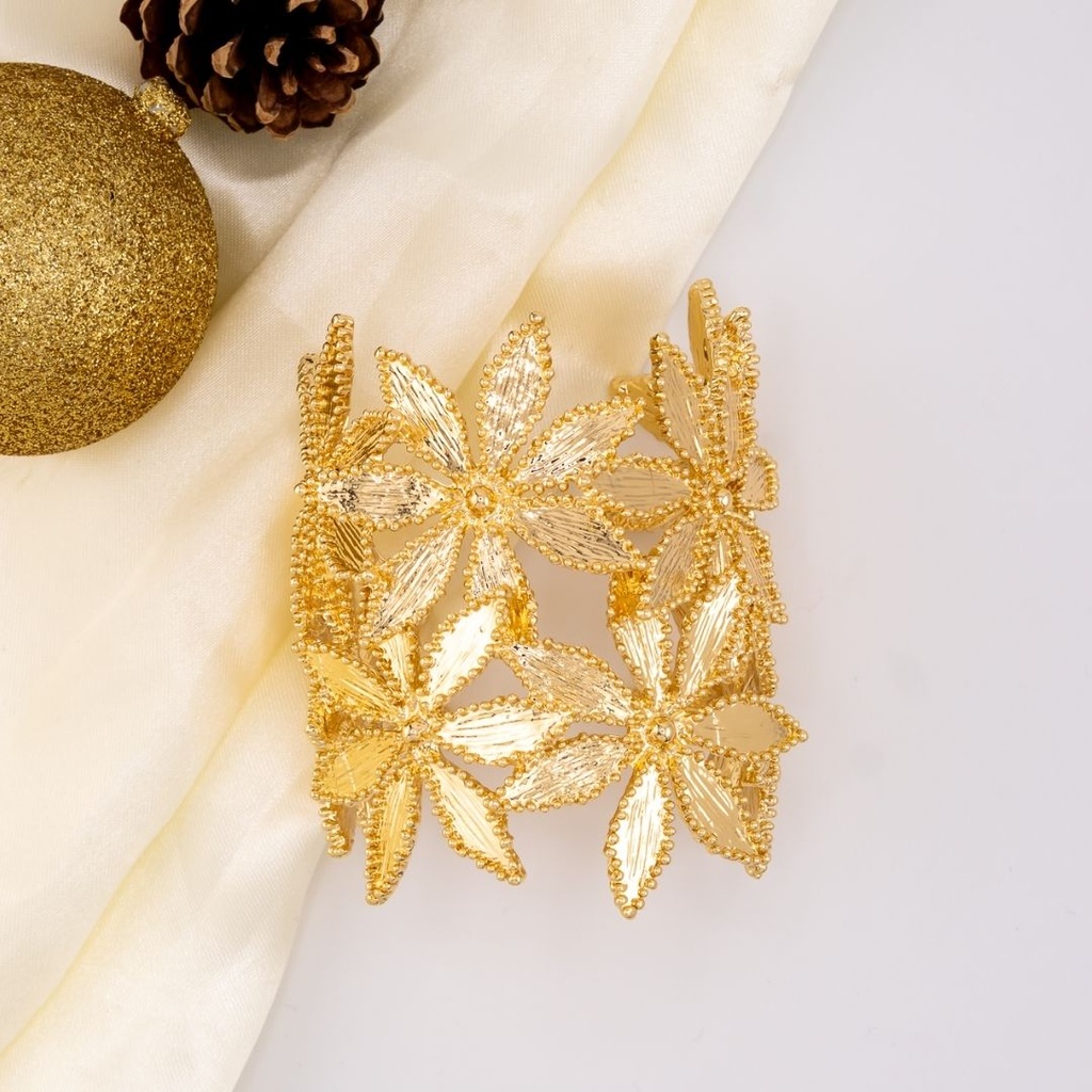 Brazalete de flores baño 18k