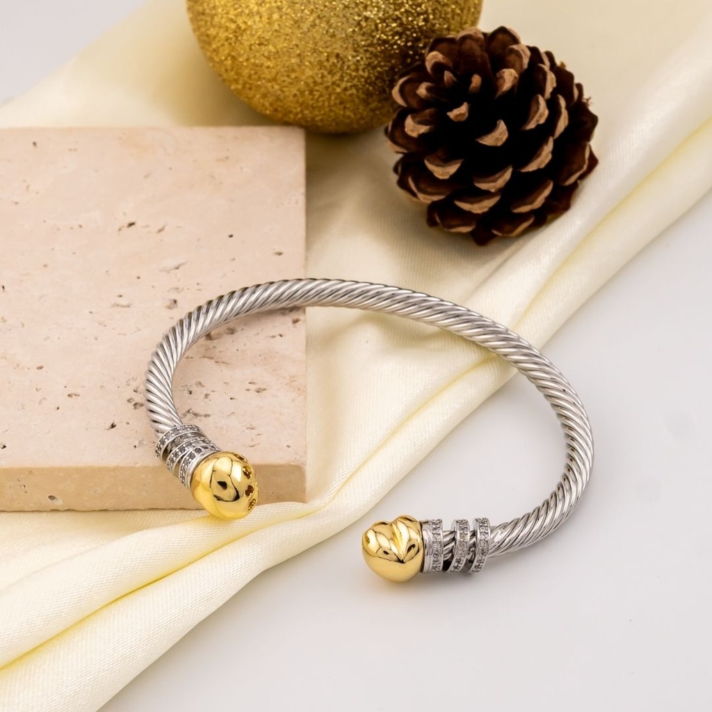 Brazalete doble color baño 18k