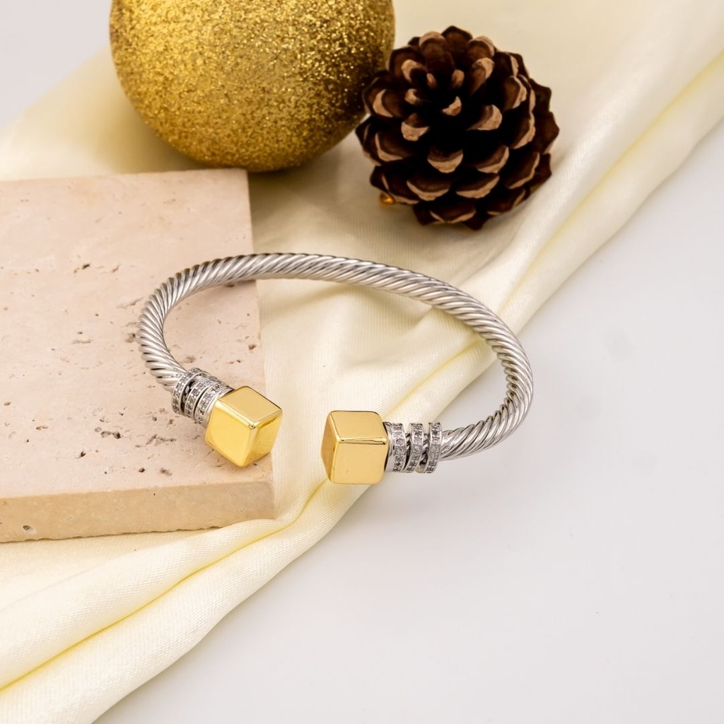 Brazalete doble color baño 18k