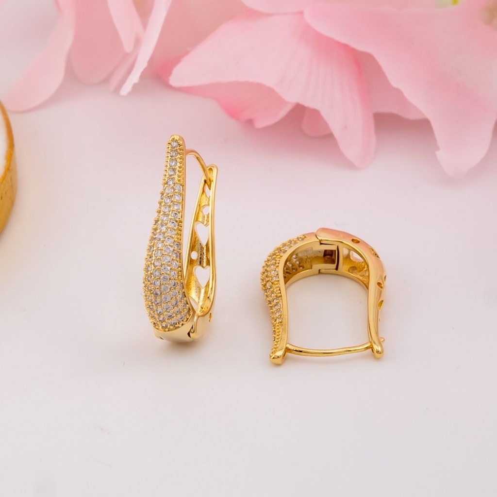 Argollas con zirconias baño 18k