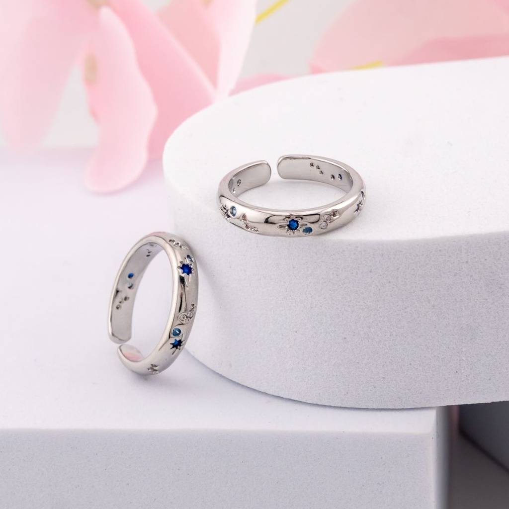 Anillos ajustable con zirconias baño 18k