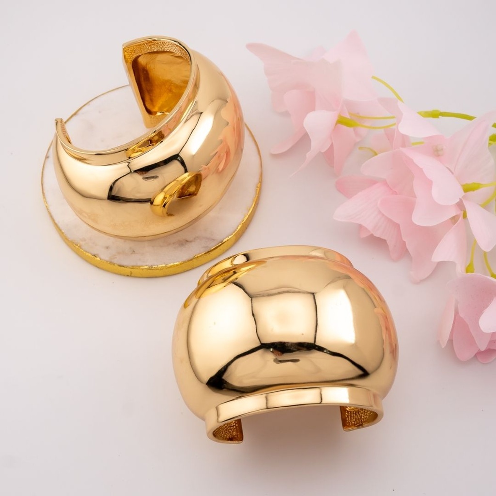 Brazalete CHUNKY solido baño 18k