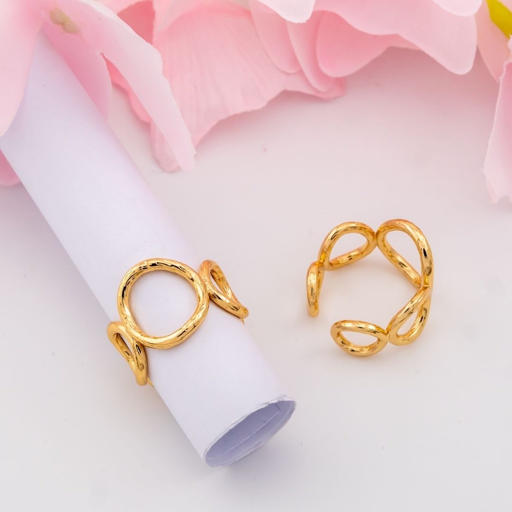 Anillo ajustable solido baño 18k