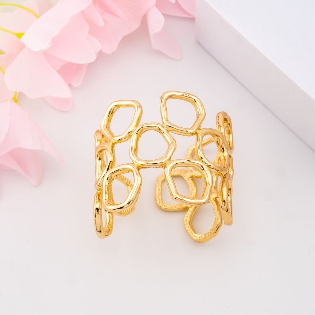 Brazalete ajustable solido baño 18k