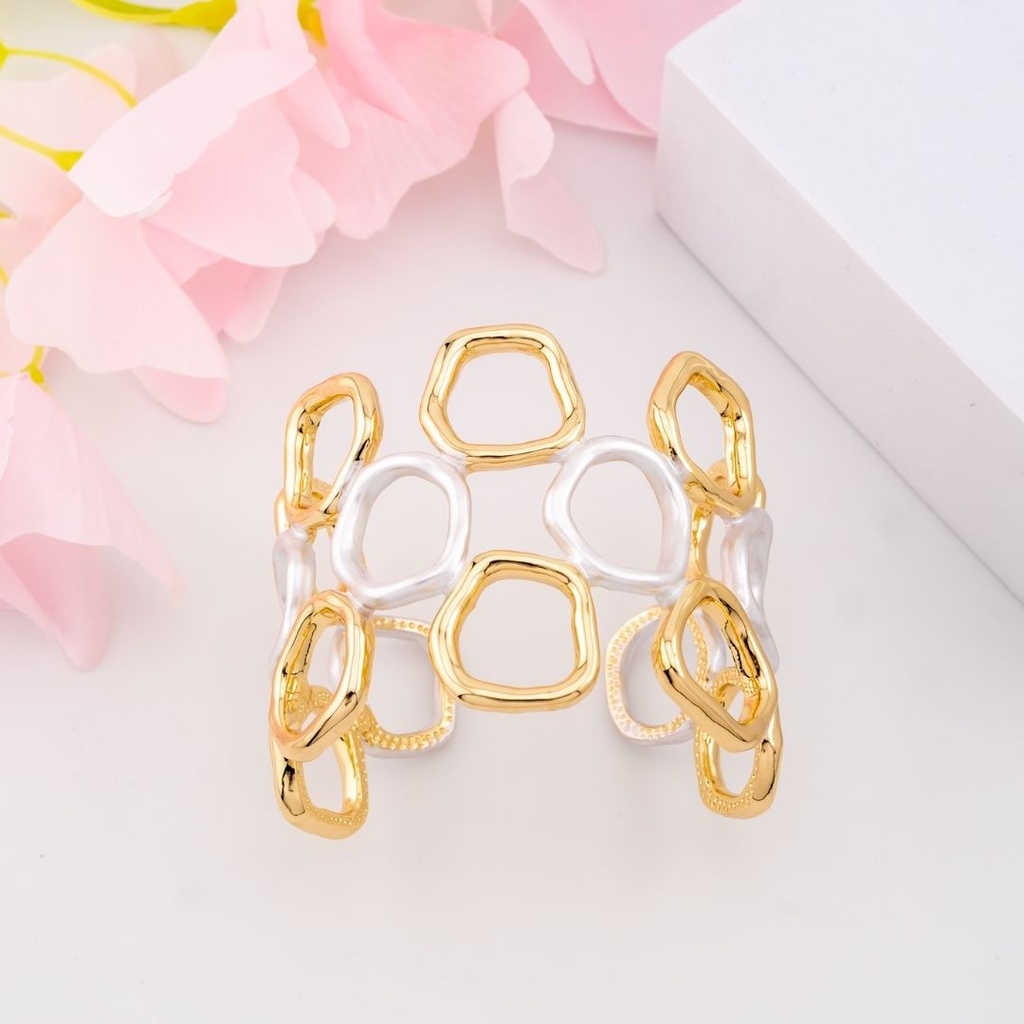 Brazalete ajustable solido baño 18k