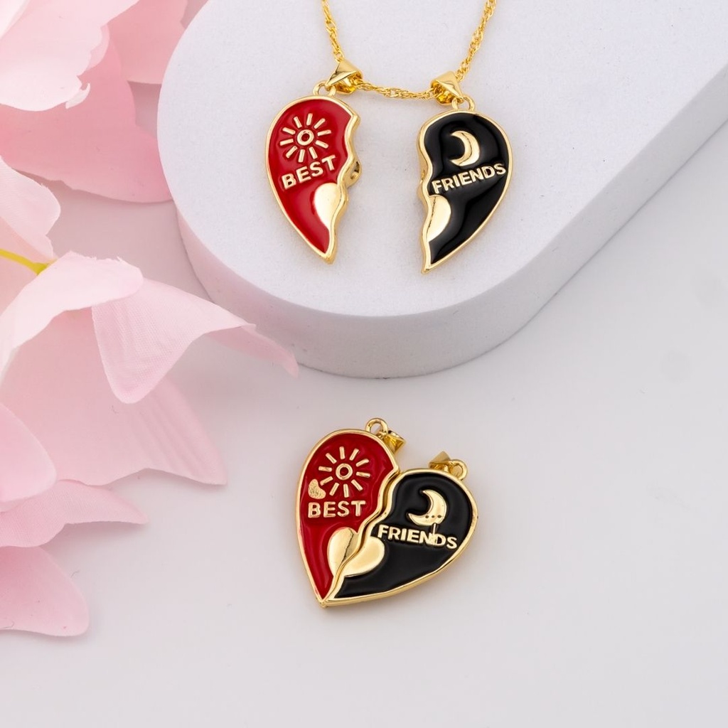 Set de dijes BEST FRIENDS esmaltado baño 18k