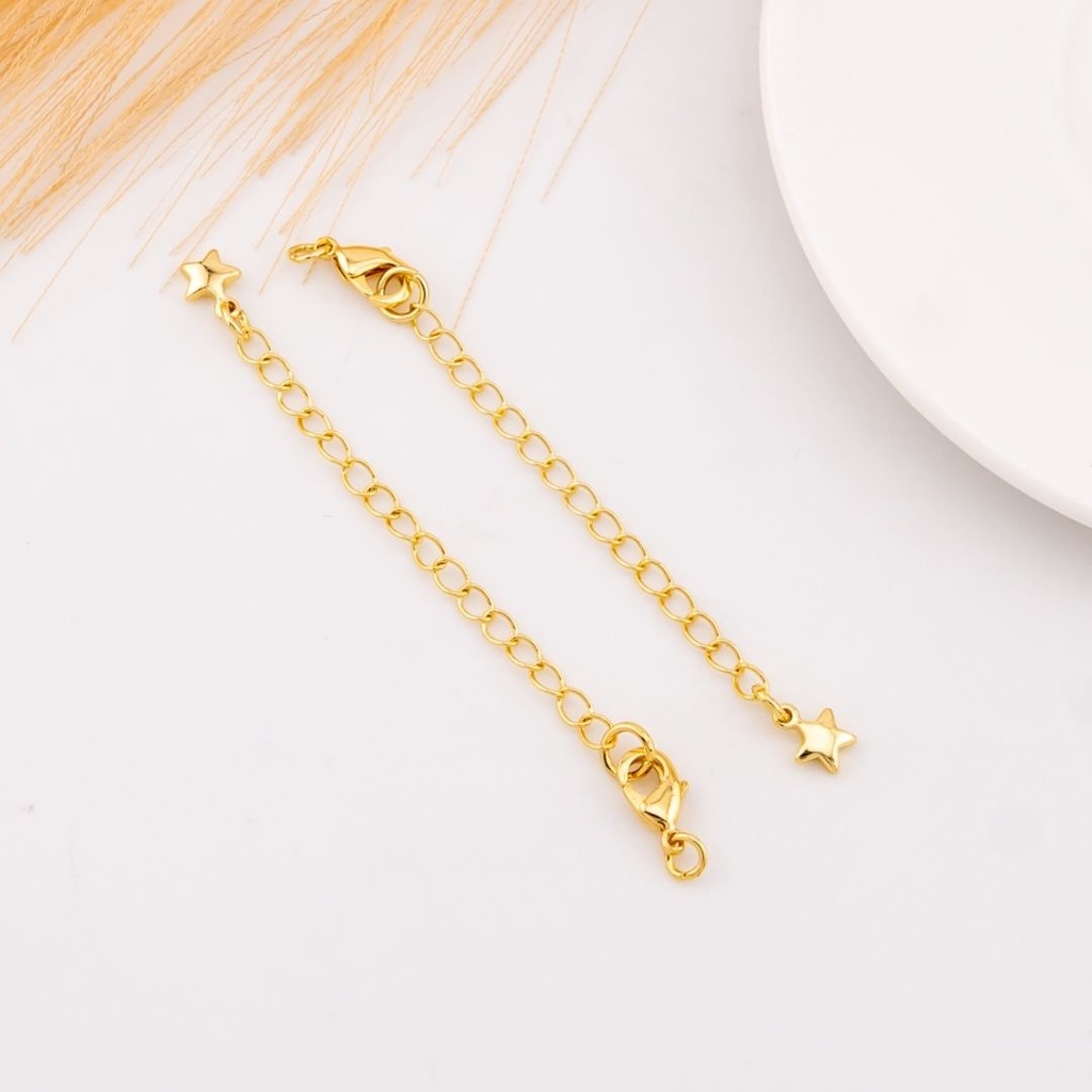 Broche perico con extension baño 18k