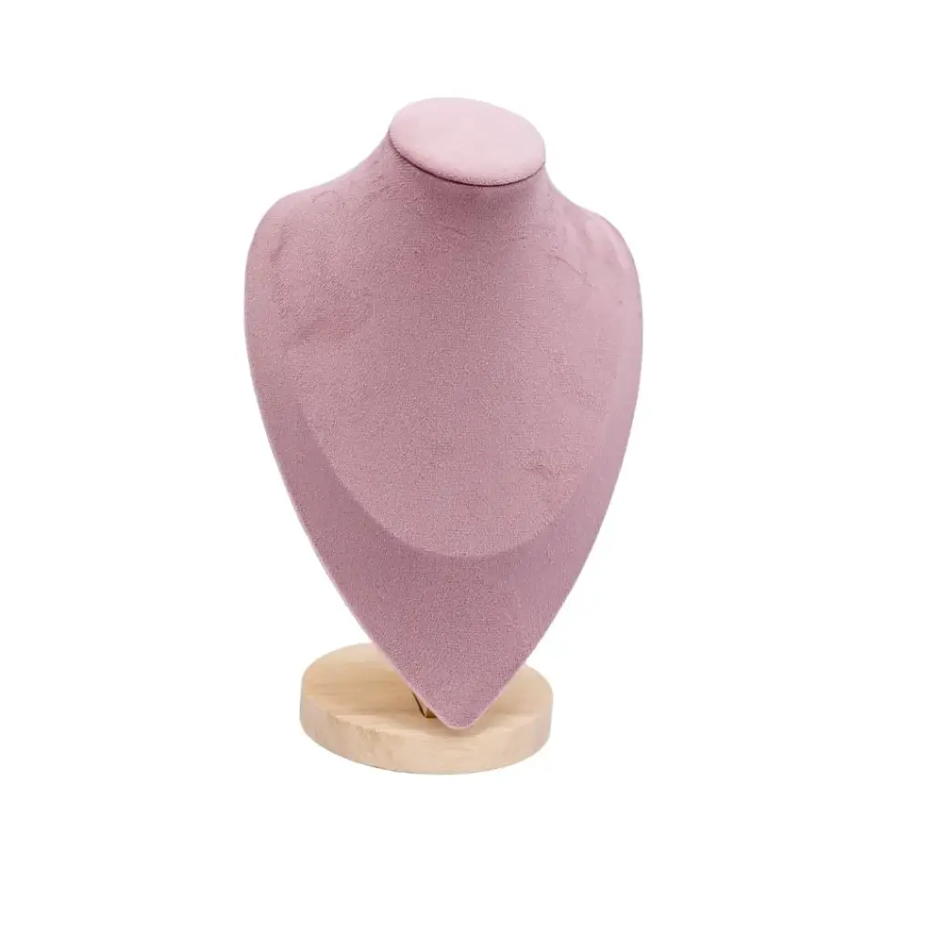 Exhibidor de madera en forma de cuello color Rosa 28 cm