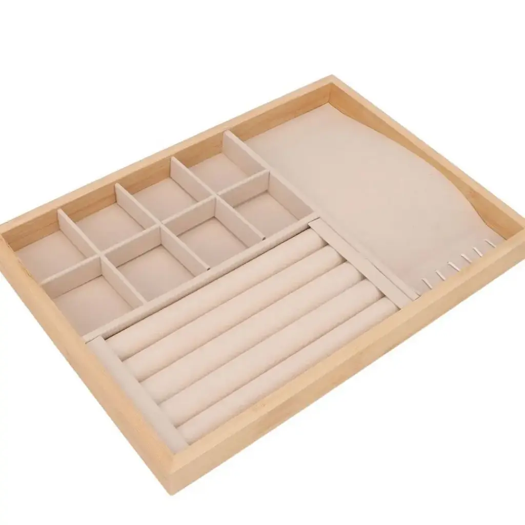 Exhibidor para cadenas, anillos y pulseras crema