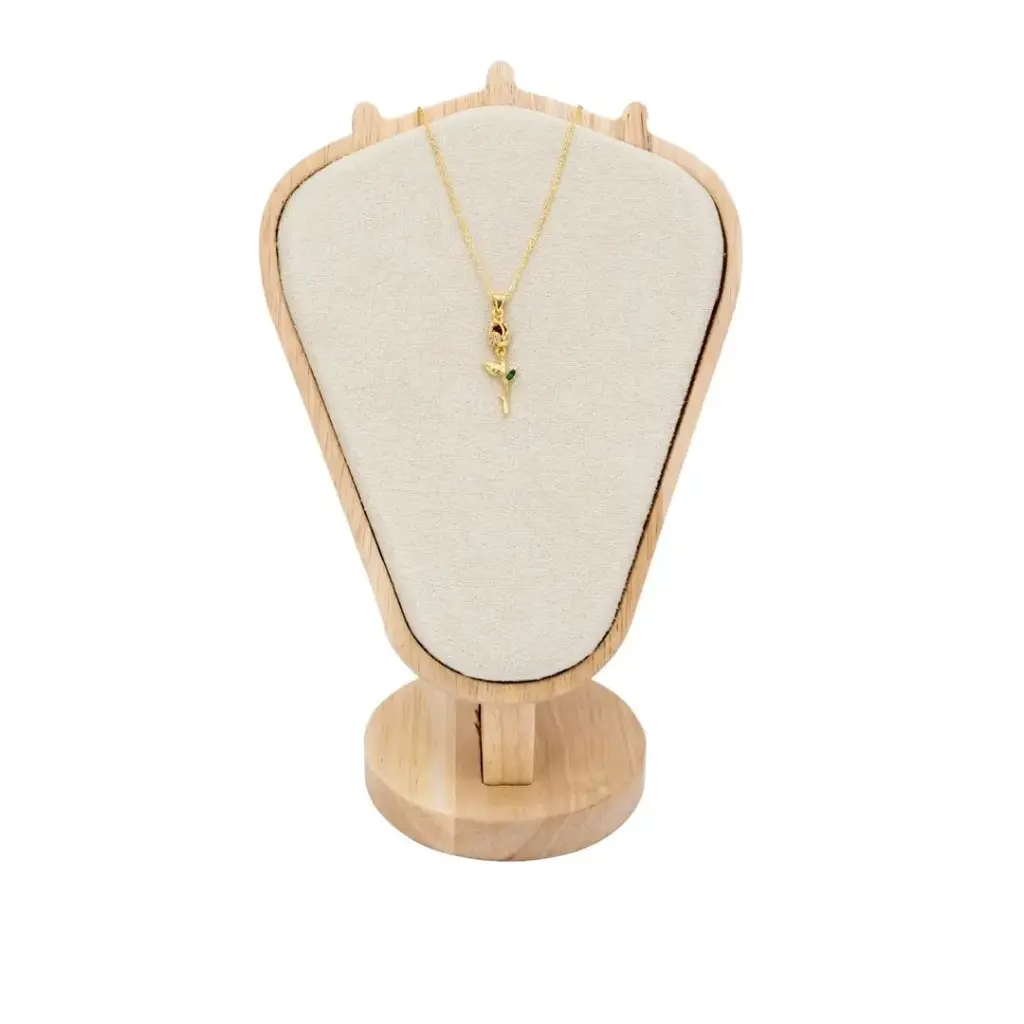 Exhibidor en forma de cuello en madera 