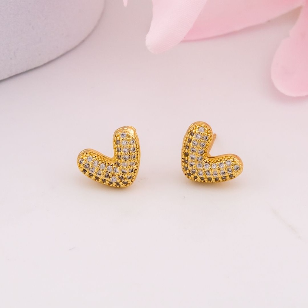 Aretes colgantes de estrellas con zirconias baño 18k