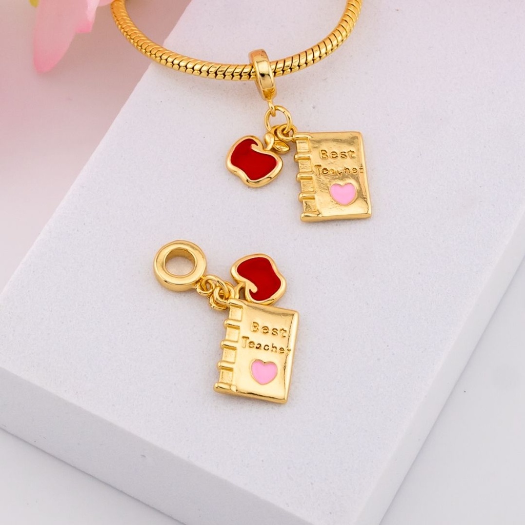 Charm best teacher baño 18k
