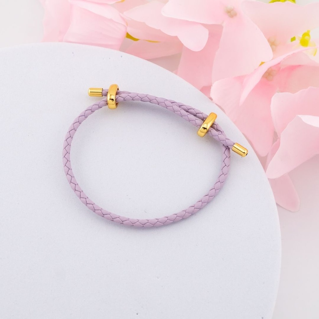 Pulsera de cuero estilo pandora (LILA)